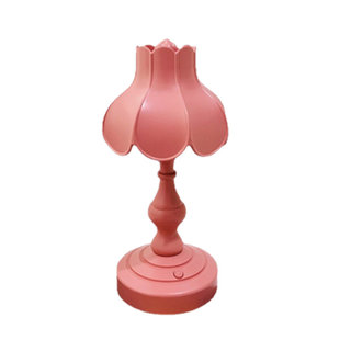 ins可充电复古多色荷叶小夜灯学生宿舍桌面可爱花朵床头台灯三档