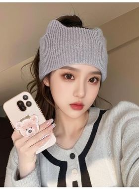 产后发带女春秋冬天月子帽子孕妇发箍毛线针织护额头保暖睡觉头巾