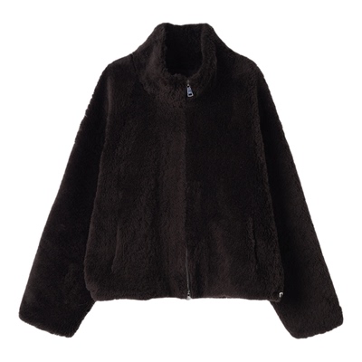 羊羔毛皮草短外套小个子立领夹克