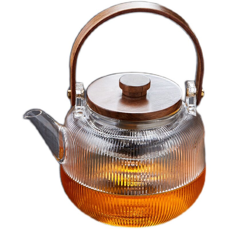 圣裔堂木盖玻璃双内胆耐高温茶壶