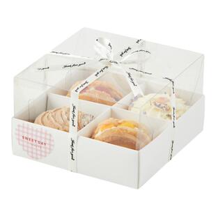 九宫格包装甜品打包盒四/六宫格白色牛皮色下午茶烘焙野餐打包盒