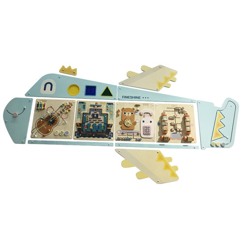 幼儿园益智墙面玩具游戏 早教墙壁装饰玩具 积木墙科普知识认知板