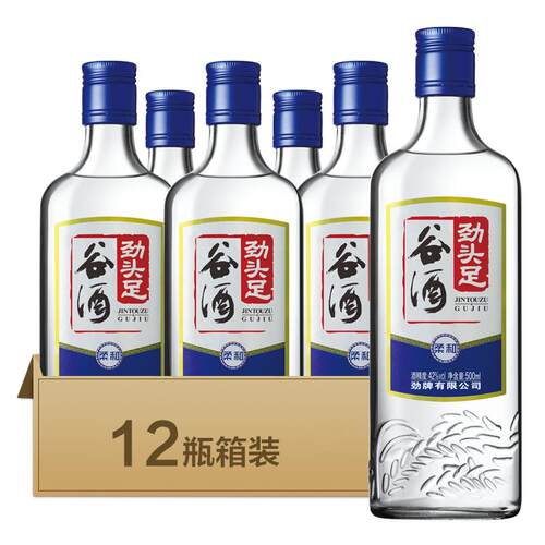 劲头足谷酒柔和42度500ml玻璃瓶装劲牌正品口粮自饮泡药用高度酒