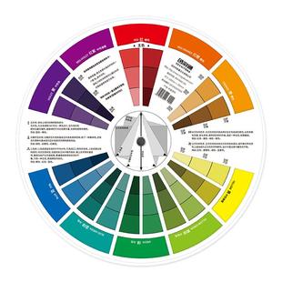 色轮卡12色相环 调色配色卡色轮表中文颜色彩搭配比例色盘卡设计师油漆调色师儿童识色color wheel色环图色卡