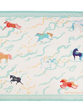 大英博物馆新年系列以梦为马印花披肩围巾乔迁新年新中式生日礼物