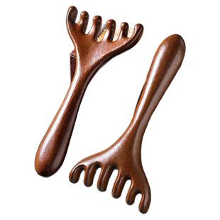 头部按摩爪檀木鹿角梳头皮经络梳抓头挠头刮痧养生拨筋棒头疗木梳