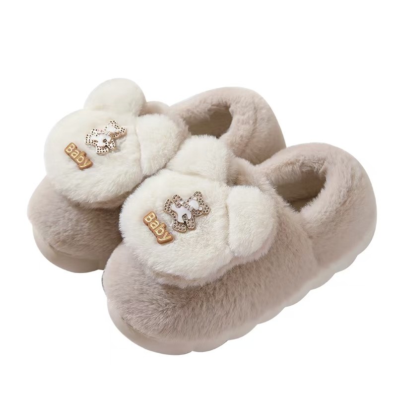 2024新款棉拖鞋女秋冬季外穿包跟小熊冬天保暖室内家居家用厚底