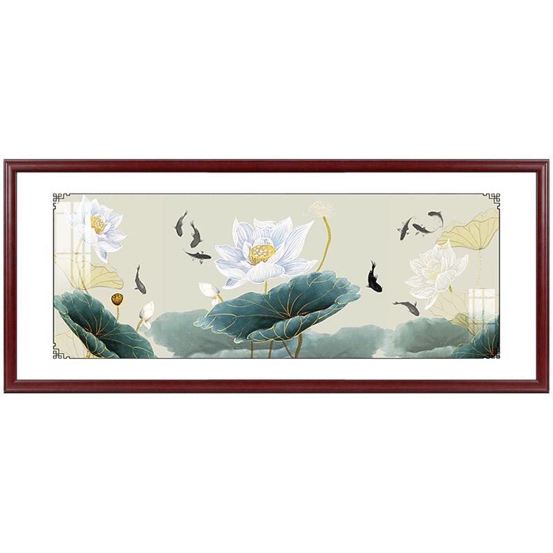 中式客厅沙发背景墙画牌匾壁画