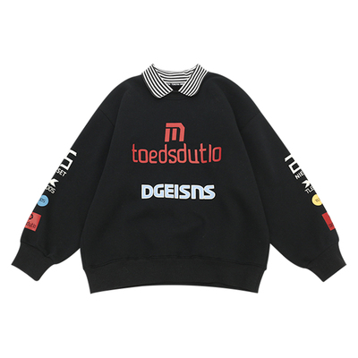 男童加绒卫衣一体绒套头衫POLO衫