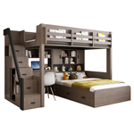 上下铺双层床成人错位上下床小户型儿童高低床上床下桌交错子母床