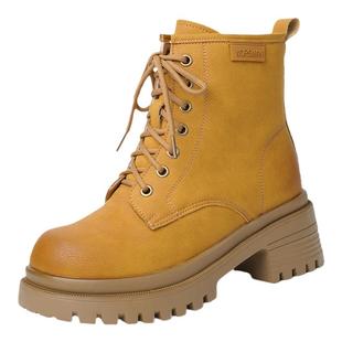 厚底马丁靴女冬季羊皮毛一体女鞋加绒加厚保暖棉鞋防滑羊毛雪地靴