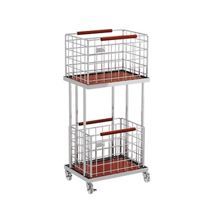 a生浴室衣物收纳篮双层分区脏衣篓大容量移动洗衣筐卫生间小推车