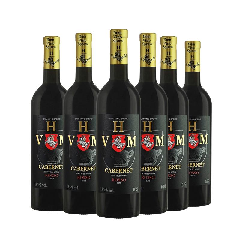 VHM摩爾多瓦原瓶進(jìn)口紅酒橡木桶赤霞珠精釀干紅葡萄酒整箱750ml*6