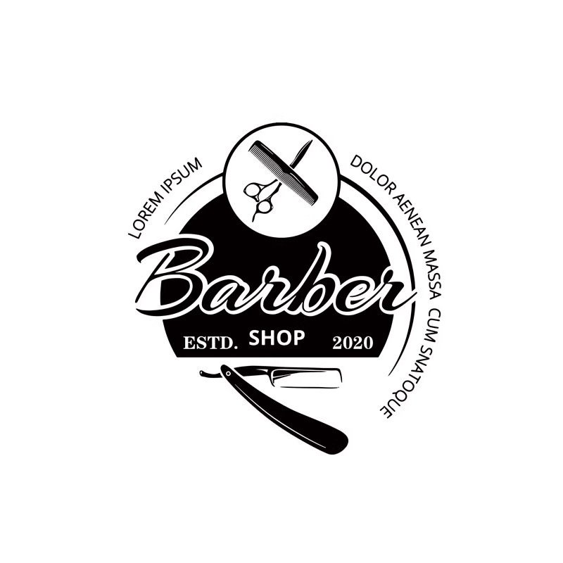 Barbershop镂空墙贴71款
