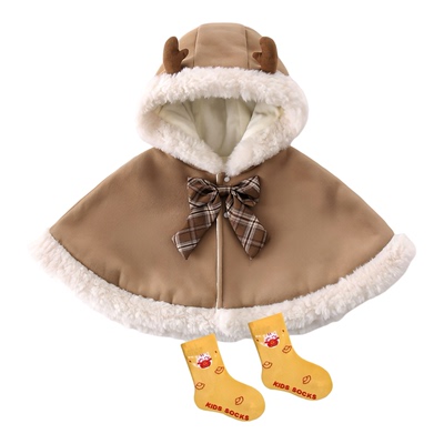 女童宝宝婴儿加绒连帽外套