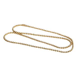 金声情艺18K黄金珠子项链男金 珠珠链女佛珠颈链铂金圆珠链金复古