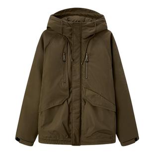 森马棉服男防风三防外套短款工装山系户外登山连帽上衣冬装轻薄款