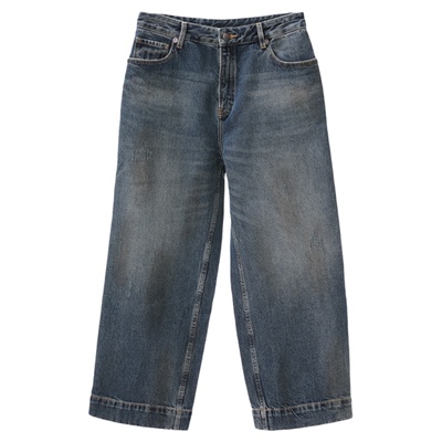 手绘画提臀显瘦九分牛仔裤