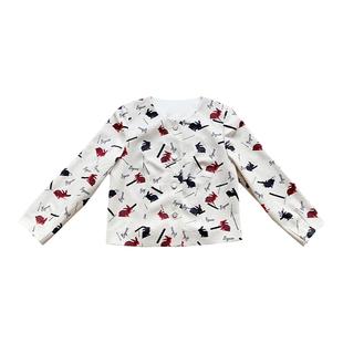 柏媛兔子印花小香风外套女薄款小个子春款高级感气质名媛长袖上衣