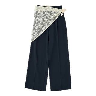 MOUSSY 春春新品两件套蕾丝西装裤垂感休闲裤女010IAH31-7901