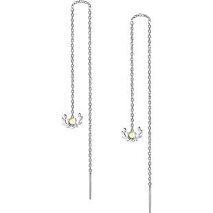 一路有你纯银耳线女2026新款流苏适合方圆脸的高级感耳环耳链耳饰