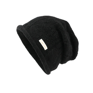 CACUSS含羊毛麻花针织帽子女冬季时尚显脸小保暖毛线帽护耳堆堆帽