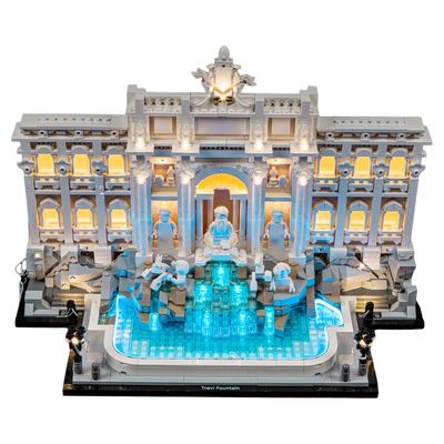 YEABRICKS适用照明世界建筑21062灯饰 意大利罗马许愿池LED灯光组