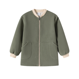 2025新款儿童罩衣摇粒绒华夫格洋气防脏羽绒服外穿耐脏小学生罩衫