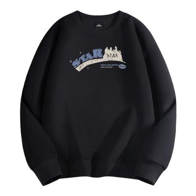 唐狮集团DESSO圆领卫衣男春秋无帽2025新款秋冬加绒加厚潮牌上衣