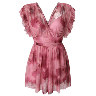 连衣裙式红色女款泳衣情侣款2026年新款爆款保守大码胖mm游泳衣夏