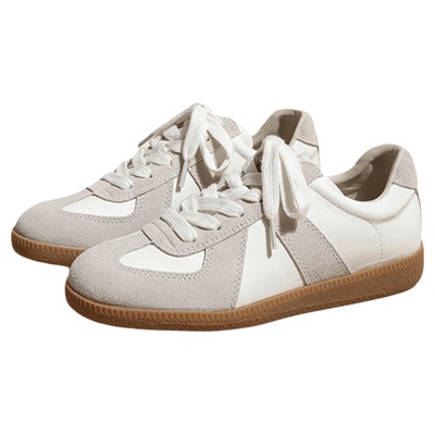 休闲百搭牛皮版小白鞋复古内增高