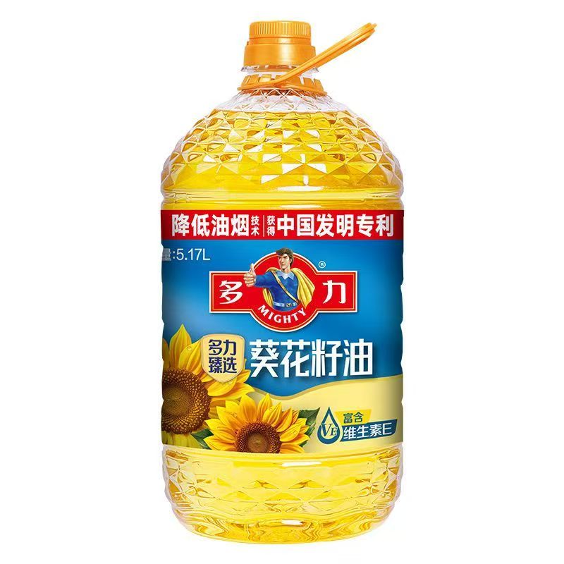 多力精选葵花籽油5.17L压榨工艺好油清亮精炼食用油大桶家用