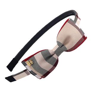 aichoice蝴蝶结格子发卡 布艺发箍头饰带齿少女头箍女儿童压发饰