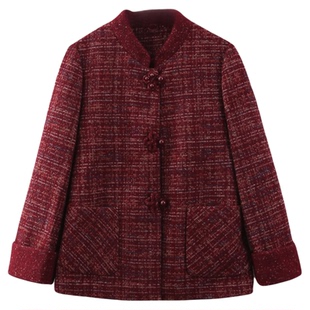 依佈中老年女士2025冬装新款小香风外套洋气妈妈装上衣小个子上衣