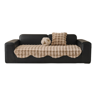 加厚毛绒沙发垫盖布2024新款秋冬季轻奢高级感异形固定防滑坐垫子