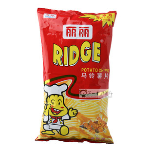 丽丽薯片100g大波浪薯片烧烤香辣味马铃土豆片大礼包休闲怀旧零食