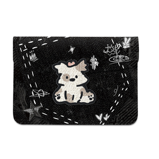 花间词呆萌小狗笔记本电脑包可爱风适用于华为matebook14寸保护套苹果macbook15.6英寸联想小新pro16内胆包