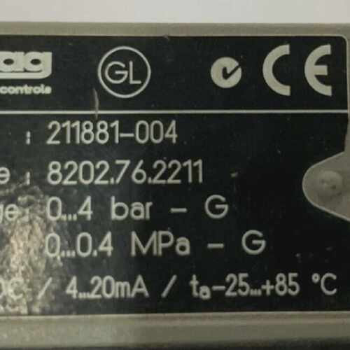 TRAFAG Navitrag 8202.76.2211 Pressure Transmitter 0..4 bar G