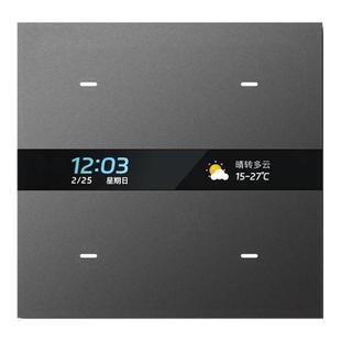 涂鸦zigbee智能开关面板带天气时间编辑文字人体感应液晶显示屏