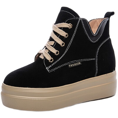 松糕内增高加绒小码休闲风短靴