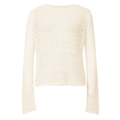 MOFAN摩凡秋新款蓝色毛针织衫