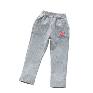 女童休闲裤春秋冬款童装胖宝宝宽松运动裤中大童儿童长裤花朵裤子