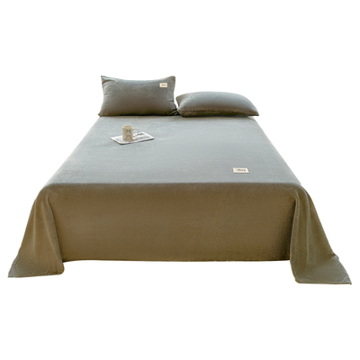 冬季加绒牛奶绒床单三件套