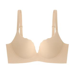 无痕内衣女小胸聚拢显大4CM平胸专用胸罩不空杯简约光面加厚文胸