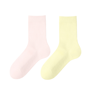 【100%棉】袜子女款夏季薄款纯棉网眼透气精油防臭全棉春夏天中筒