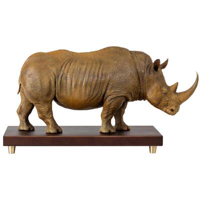 古铜官犀牛摆件仿真玄关艺术品