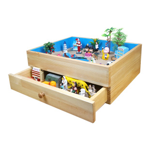 双层抽屉便携式实木心理沙盘沙具套装玩具游戏儿童写作教学300件