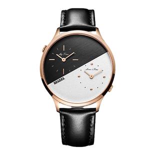 宾爵情侣同款腕表双机芯双时区石英表精致小众轻奢手表礼物送女友