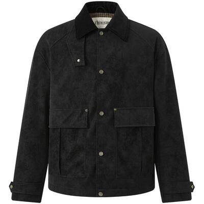 CHINISM赤尘灯芯绒PU皮工装夹克