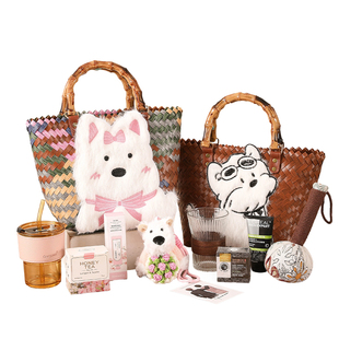 伴手礼女伴娘高档实用礼物送姐妹团闺蜜伴郎结婚手提西高地编织蓝